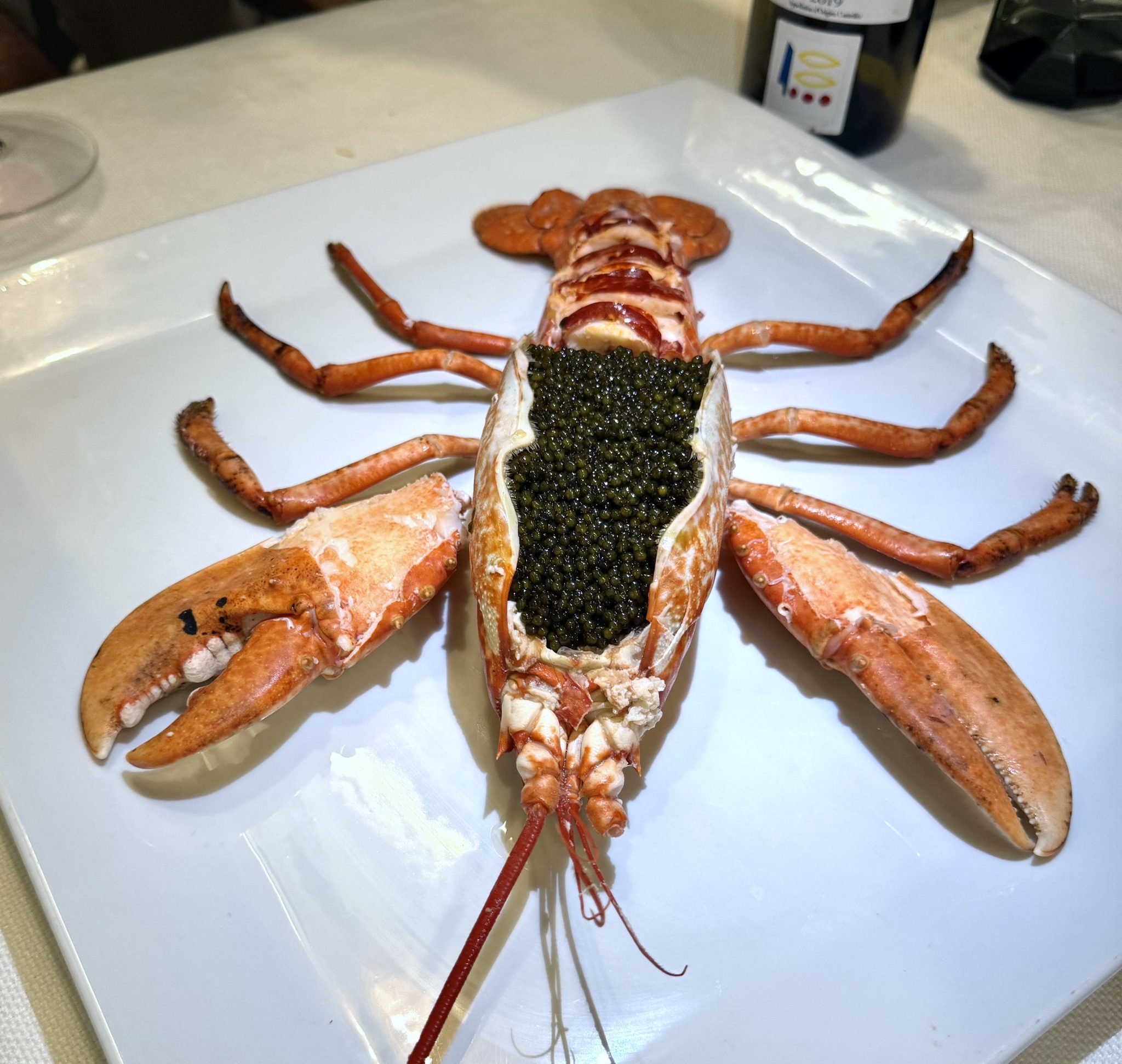 Caviar sobre bogavante. Hermanos Alba (Málaga)
